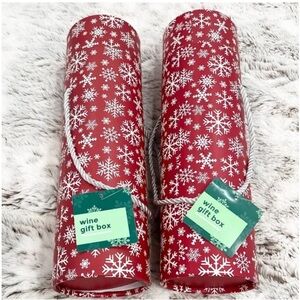 Happy Home Two Wine Gift Boxes with Rope Handle NWT